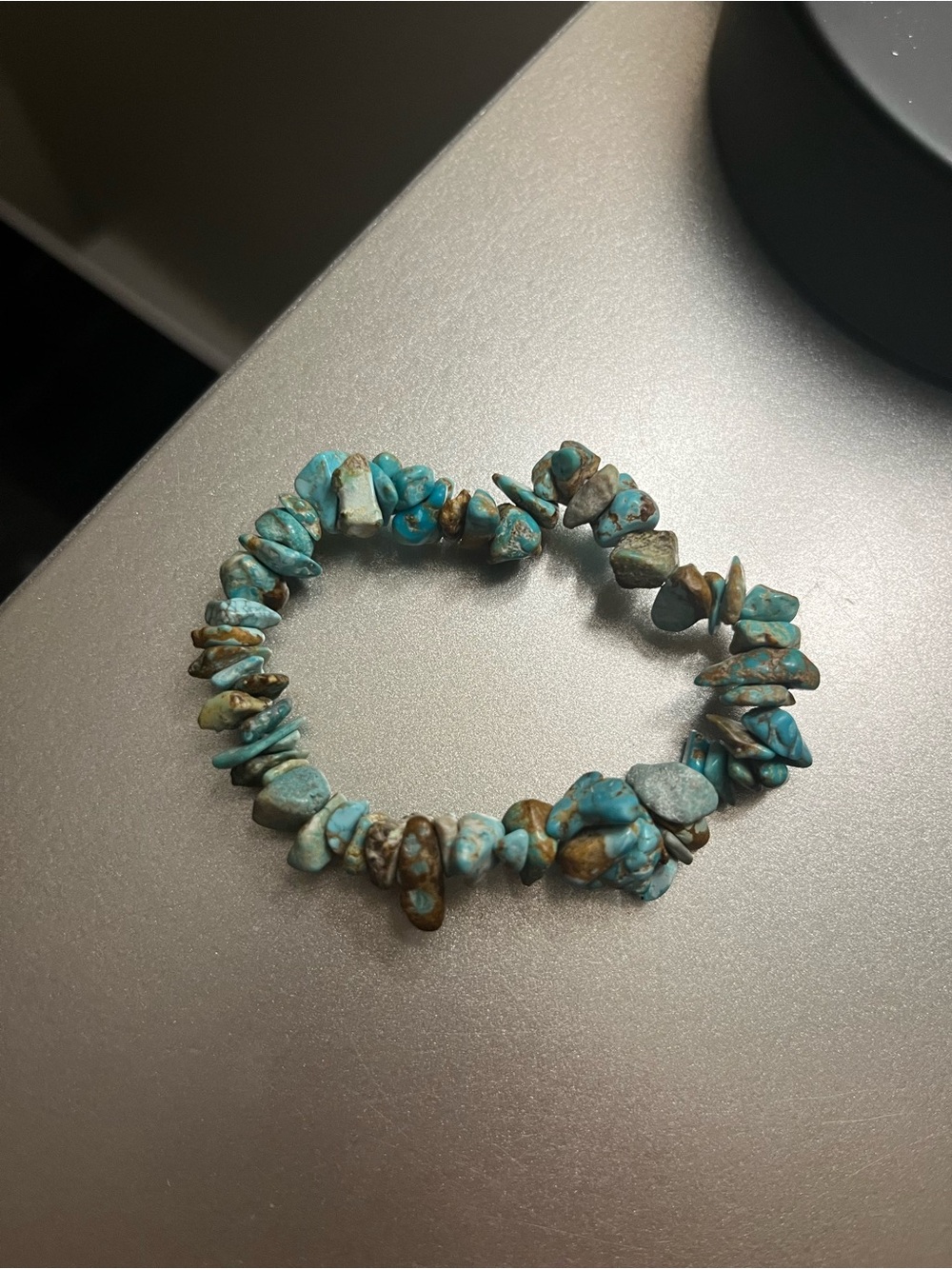 Number 8 Turquoise Chip Stretch Bracelet - Turquoise Beaded Women's Jewelry
